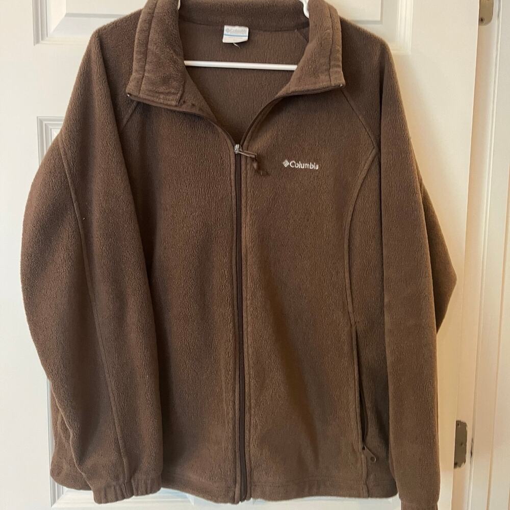 Columbia Fleece Jacket Full Zip Brown 3x